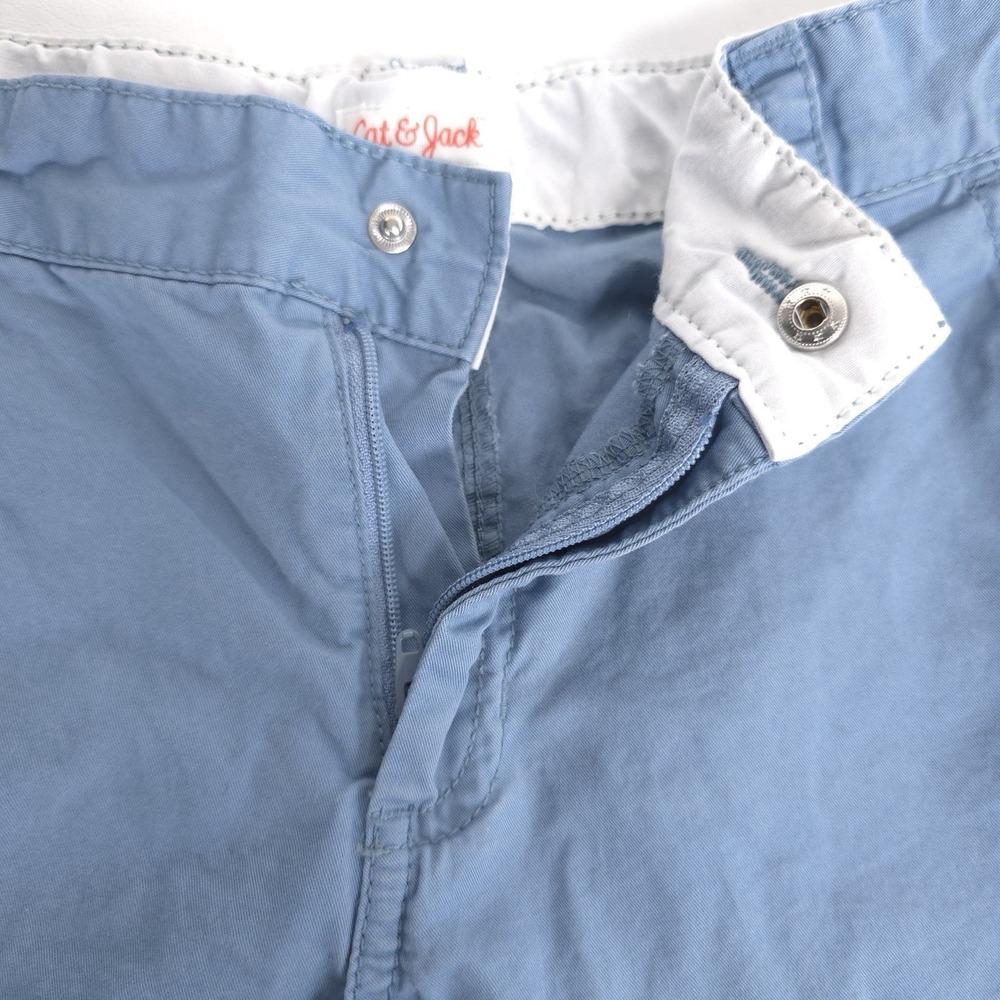 CAT & JACK Chino Shorts Size 10 Boys Kids 100% Cotton Blue Comfort Pockets - Picture 9 of 10